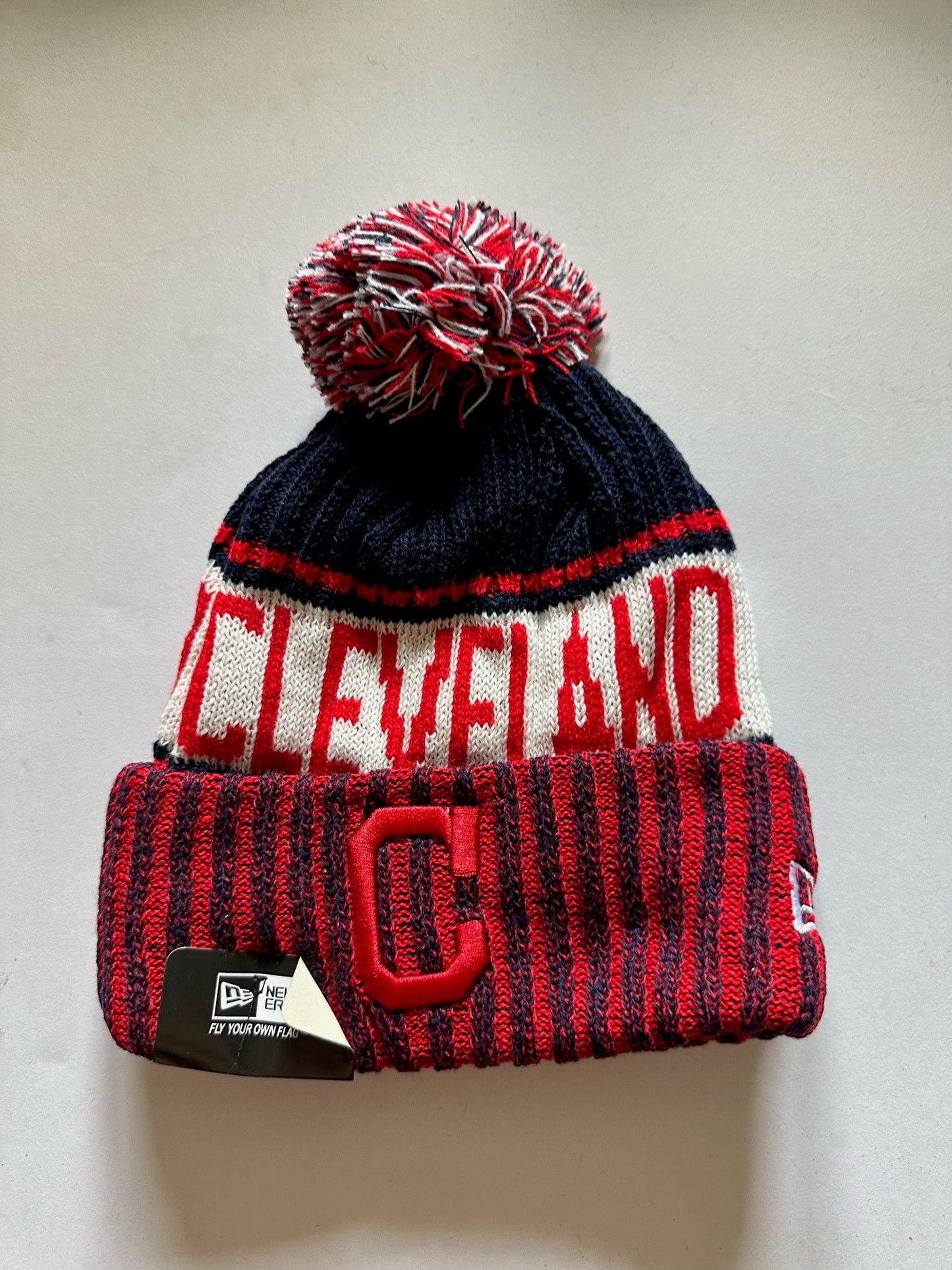 Cleveland Guardians MLB Bobble Beanie Multi Colour With Tags on