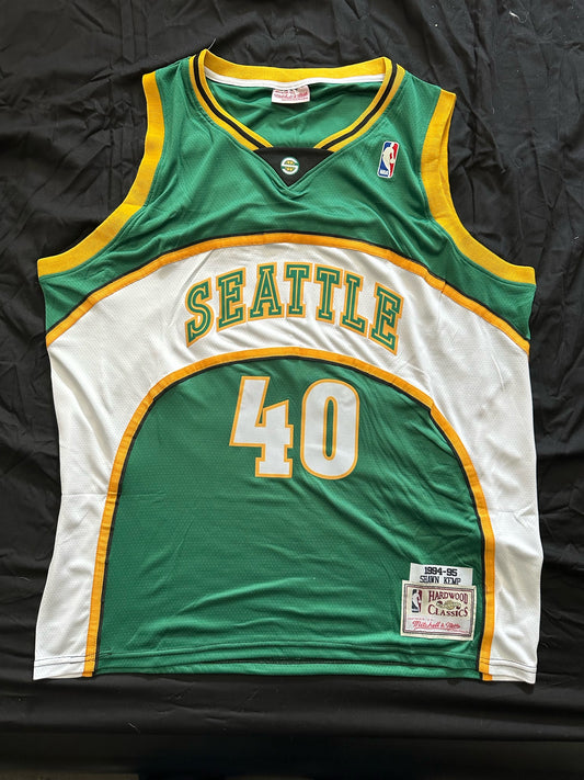 Retro Hardwood Classics Seattle Supersonics Kemp Basketball Vest Large