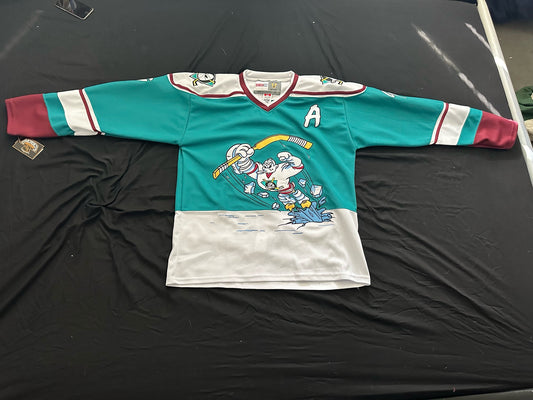 CCM Vintage Throwback Anaheim Ducks Kariya Shirt Large Green