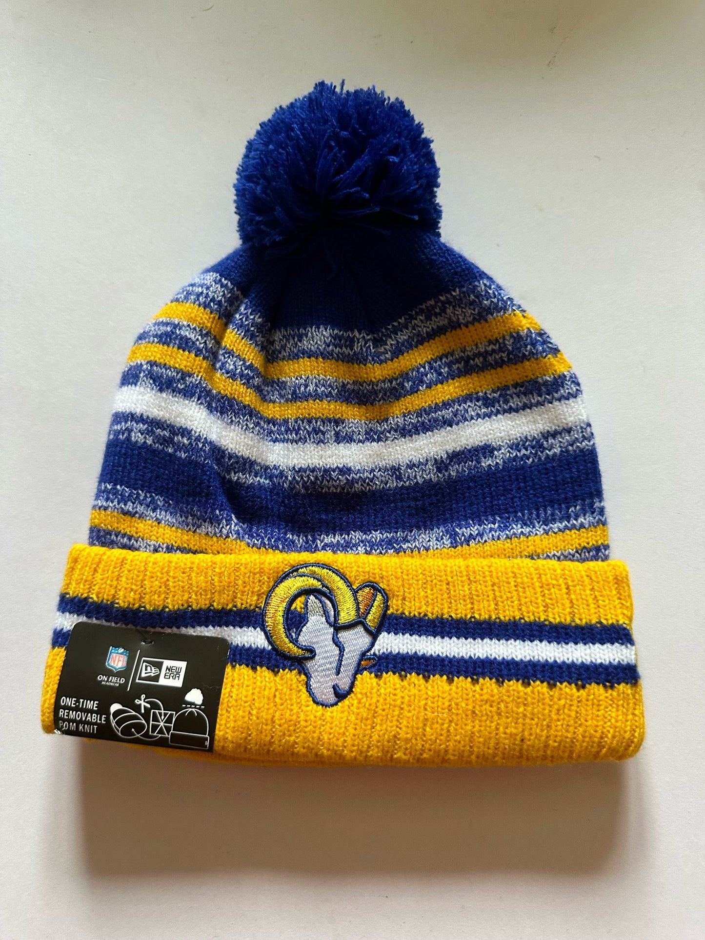 Los Angeles LA Rams NFL Bobble Beanie Multi Colour With Tags on
