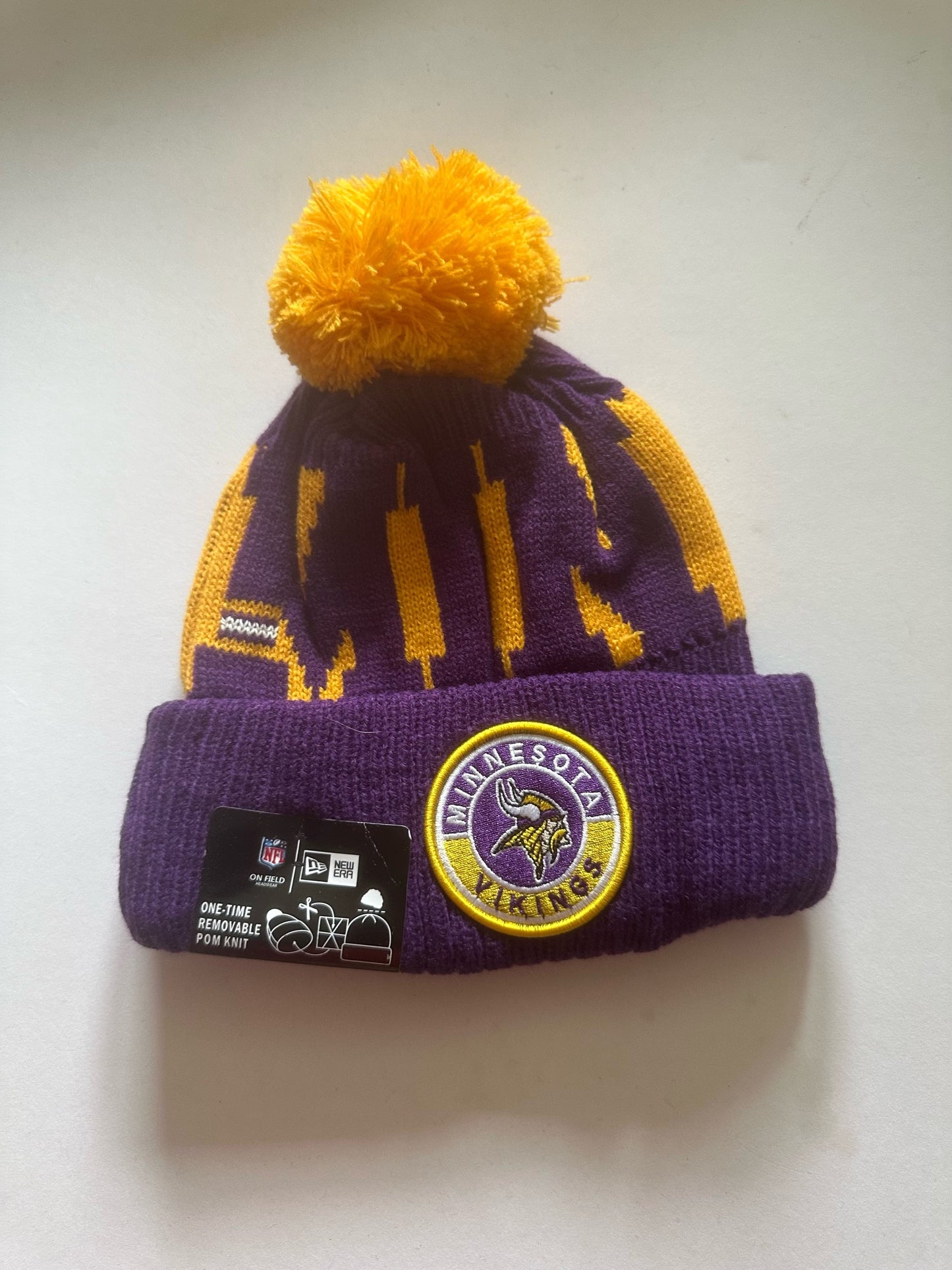 Minnesota Vikings NFL Bobble Beanie Multi Colour With Tags on