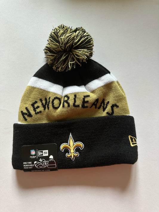 New Orleans Saints NFL Bobble Beanie Multi Colour With Tags on