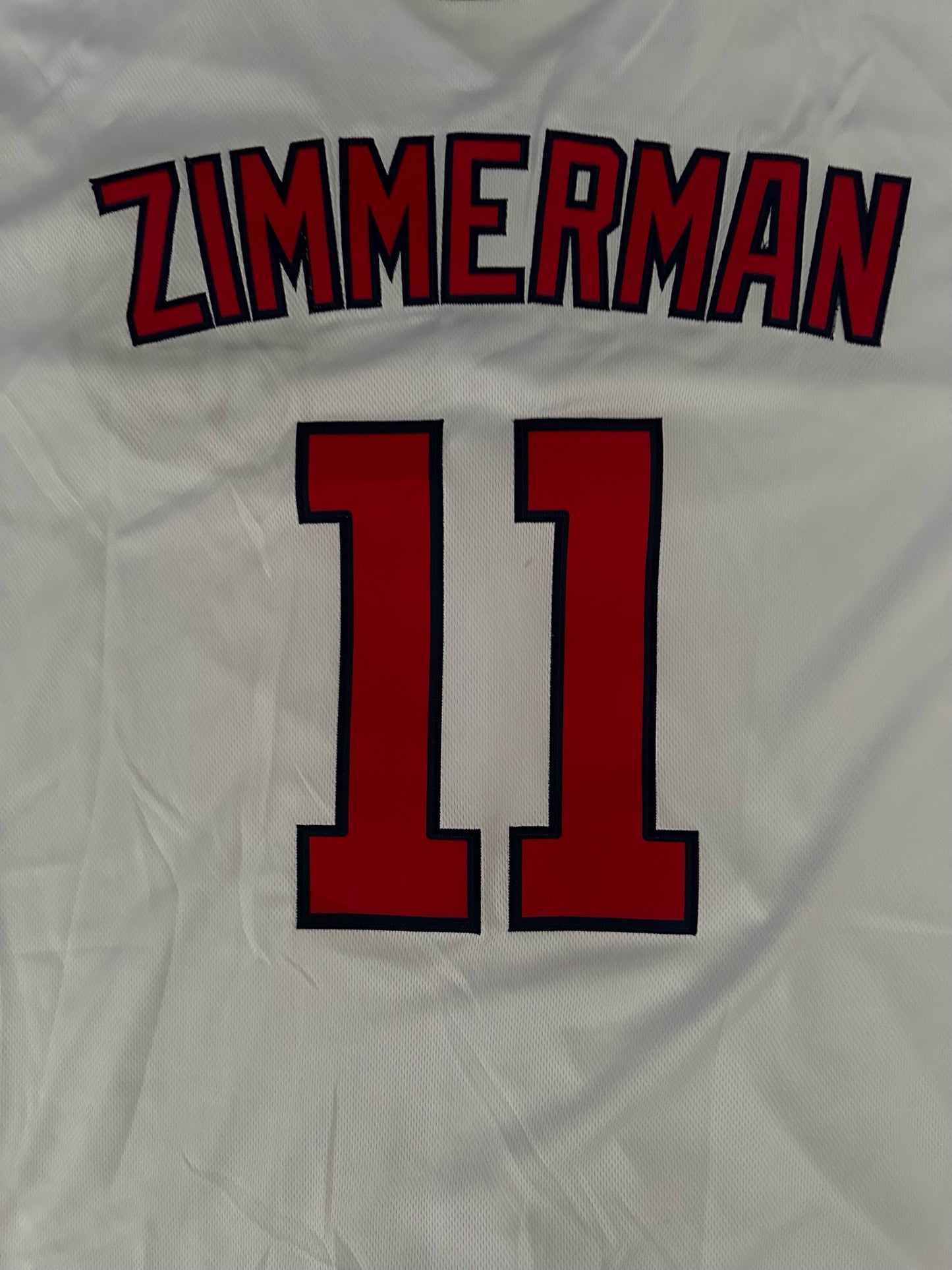 Washington Nationals MLB Baseball Shirt Large Zimmerman 11 White