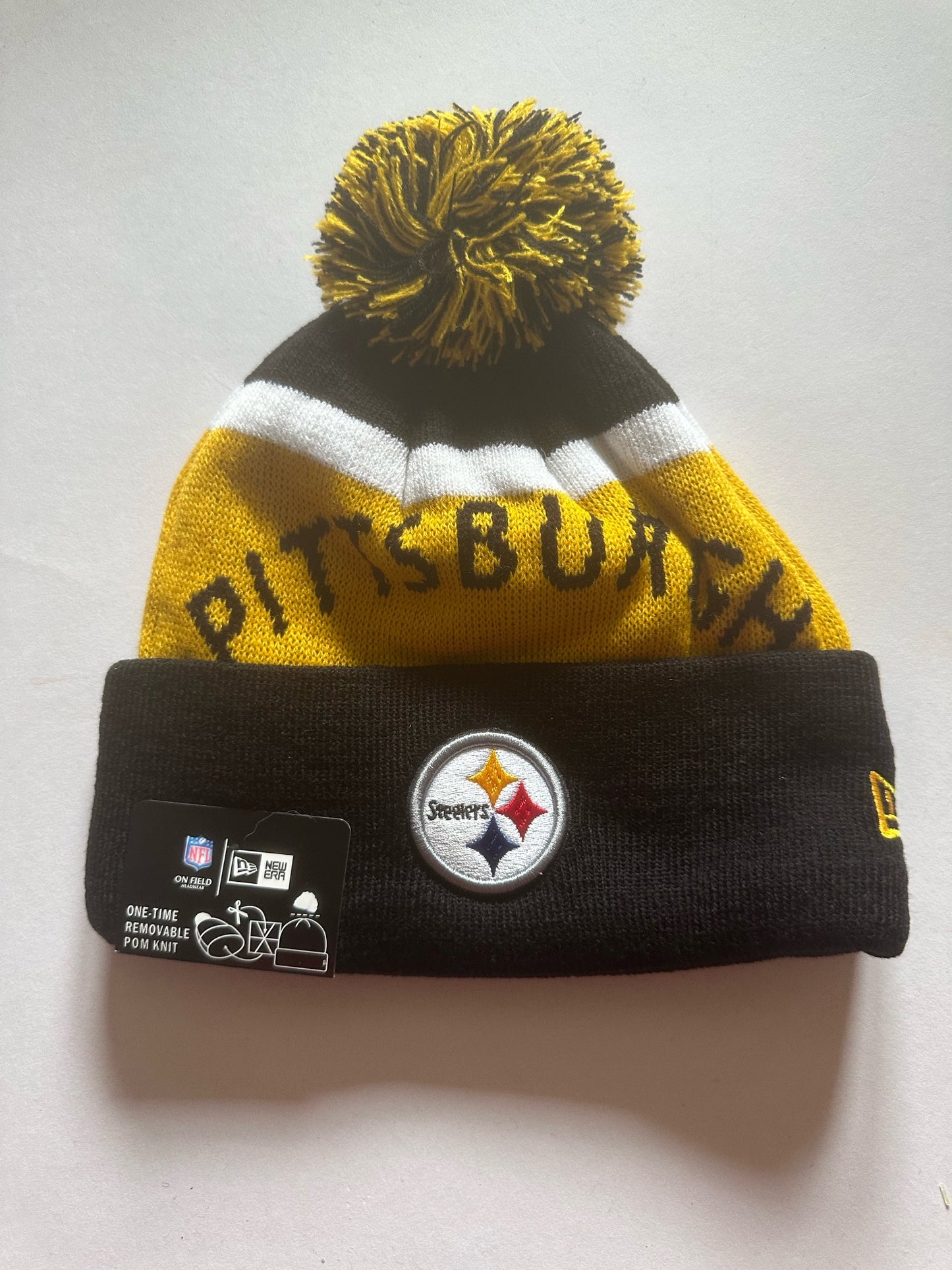 Pittsburgh Steelers NFL Bobble Beanie Multi Colour With Tags on