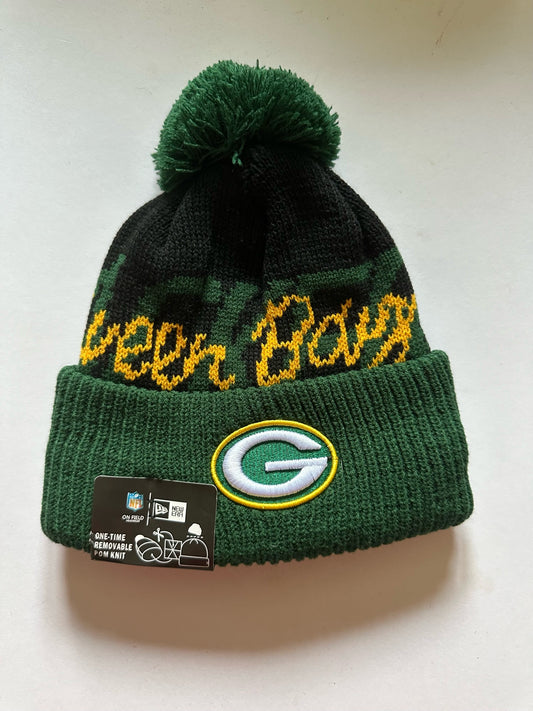 Green Bay Packers NFL Bobble Beanie Multi Colour With Tags on
