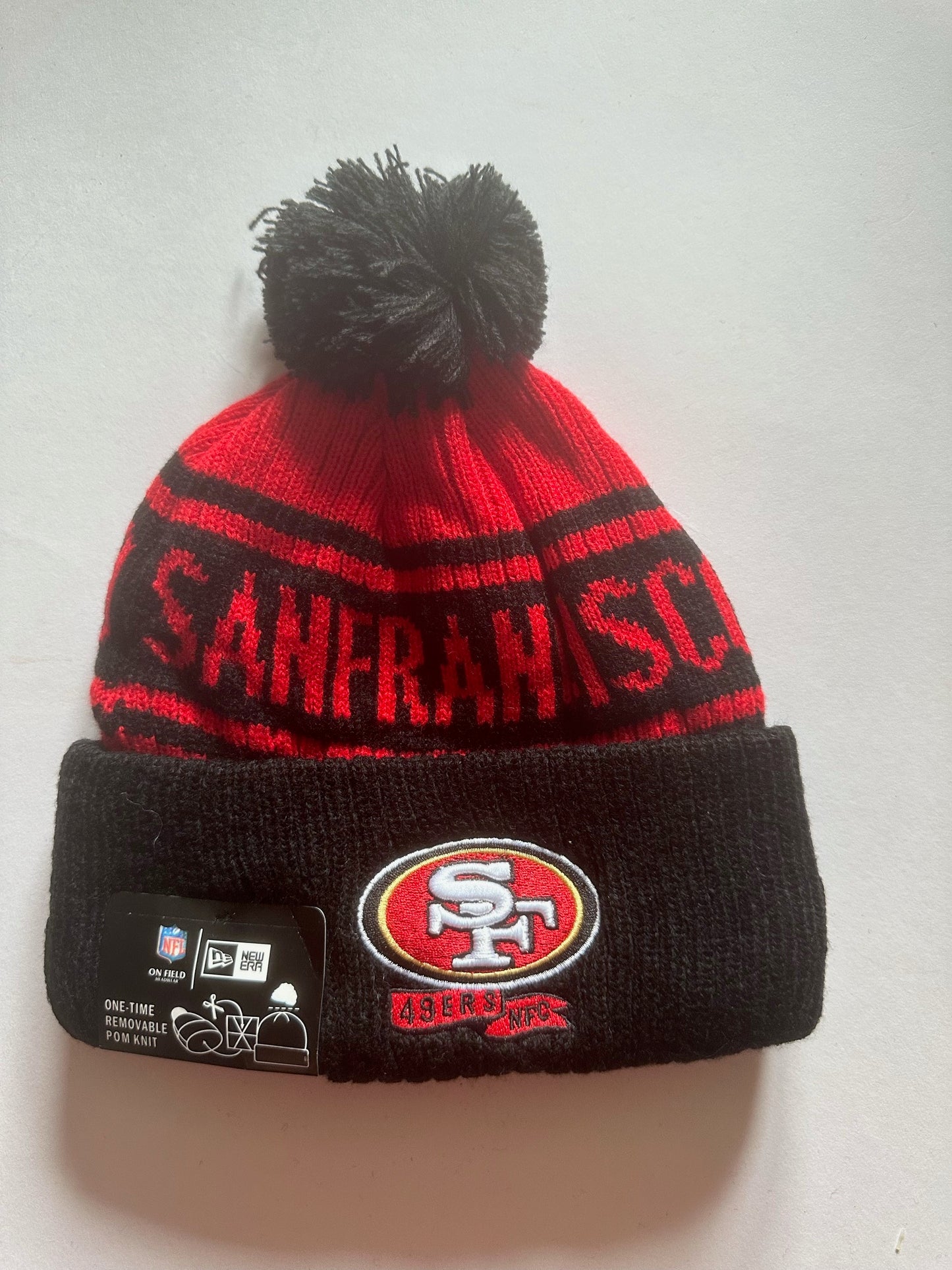 San Francisco 49ers NFL Bobble Beanie Multi Colour With Tags on