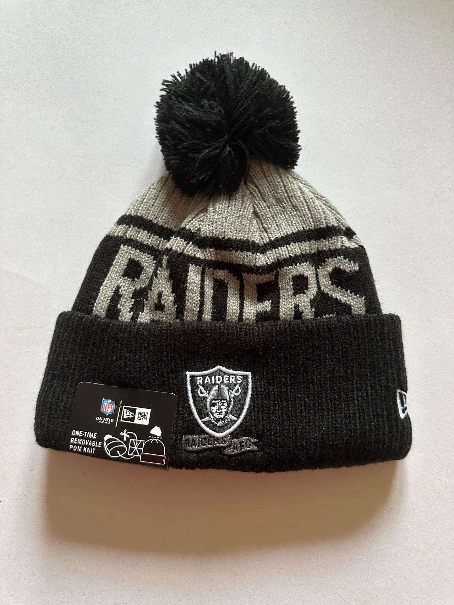 Las Vegas Raiders NFL Bobble Beanie Multi Colour With Tags on