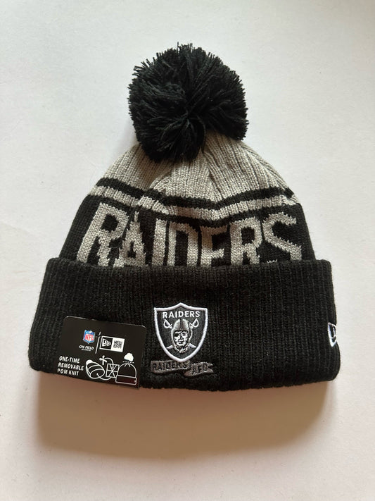 Las Vegas Raiders NFL Bobble Beanie Multi Colour With Tags on