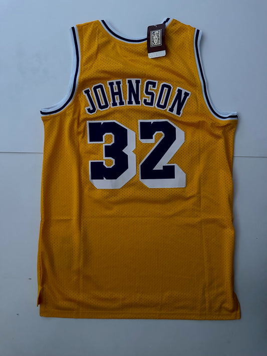 Los Angeles LA Lakers NBA Hardwood Classics Johnson Basketball Vest Large 32 Yellow