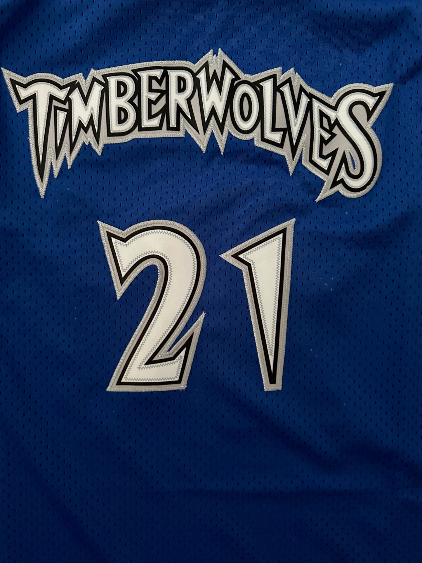 Minnesota Timberwolves NBA Hardwood Classics Basketball Vest Large Garnett 21 Blue