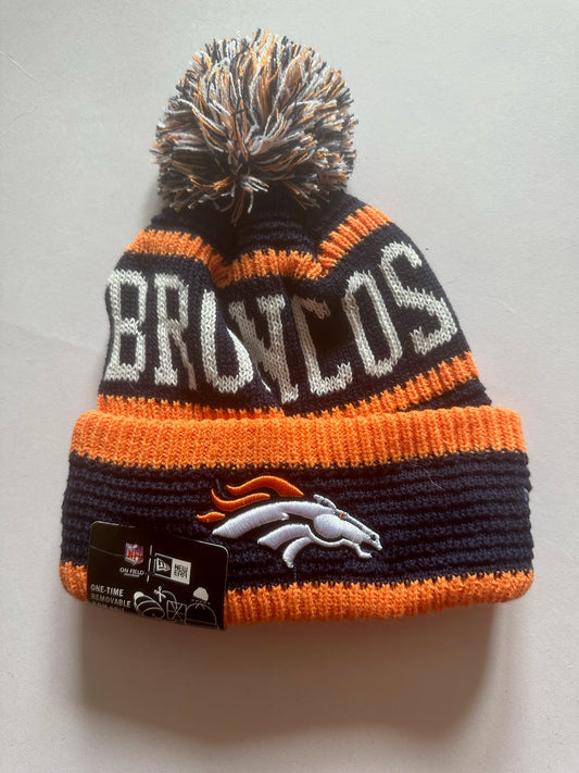 Denver Broncos NFL Bobble Beanie Multi Colour With Tags on