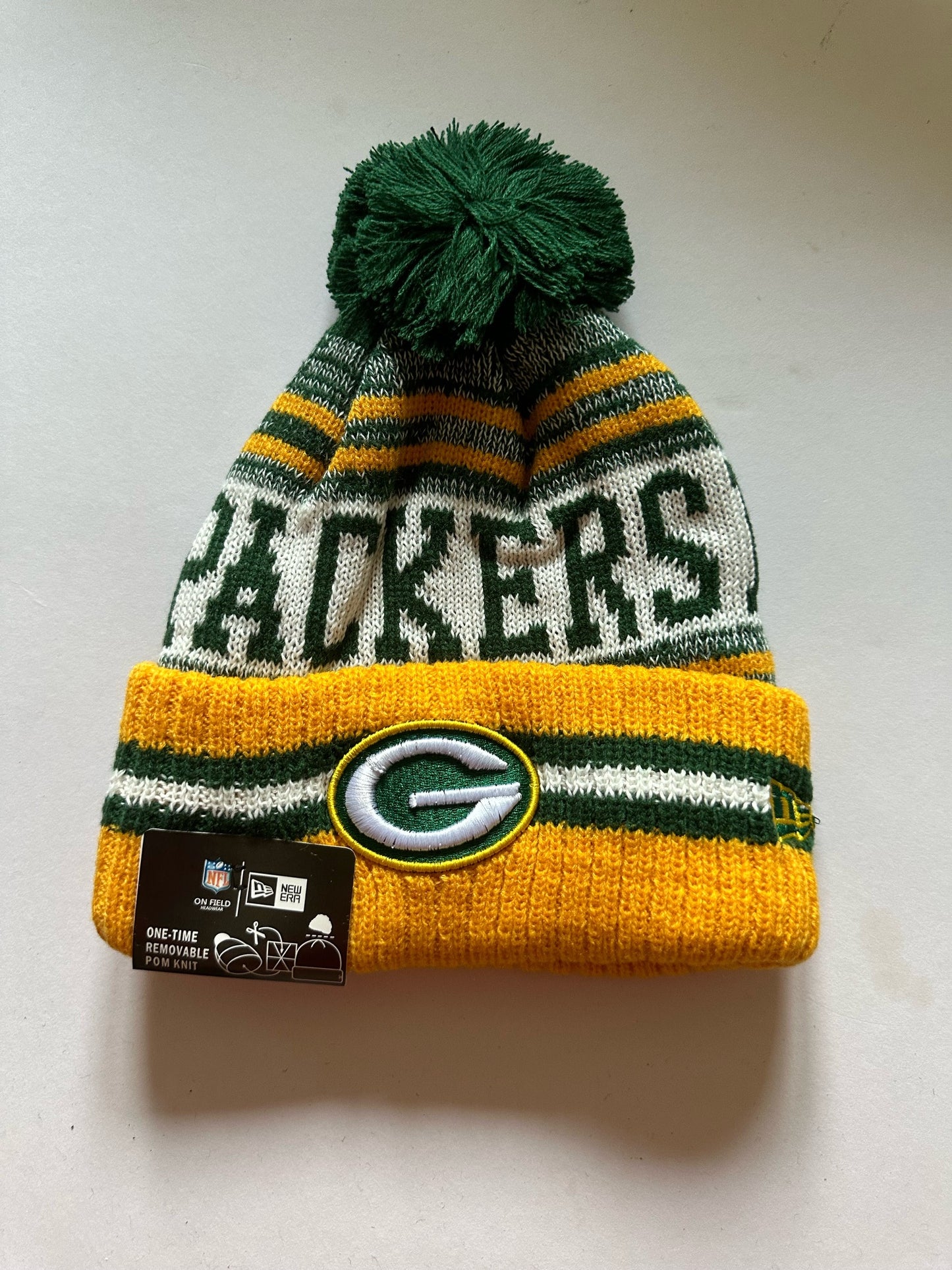 Green Bay Packers NFL Bobble Beanie Multi Colour With Tags on