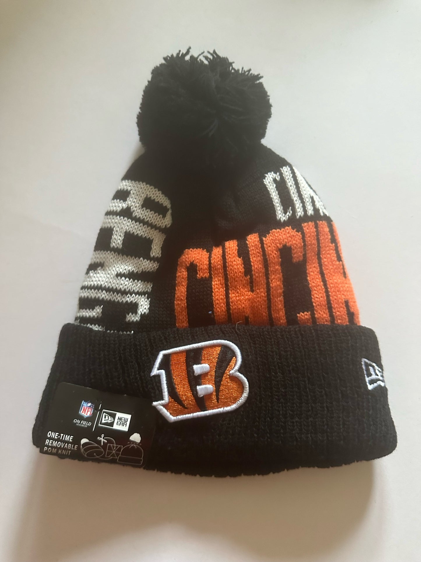 Cincinatti Bengals NFL Bobble Beanie Multi Colour With Tags on