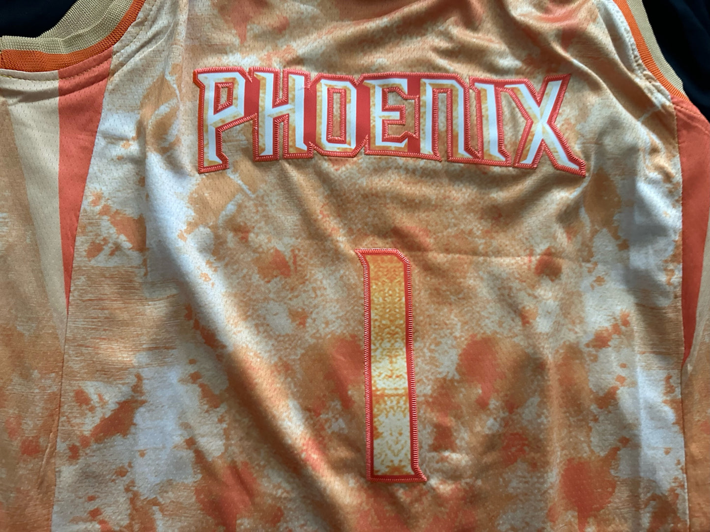 Retro Cloudy Phoenix Suns Booker Basketball Vest Large Orange