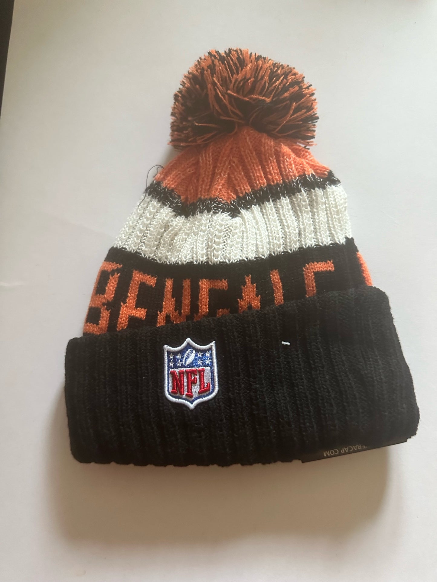 Cincinatti Bengals NFL Bobble Beanie Multi Colour With Tags on