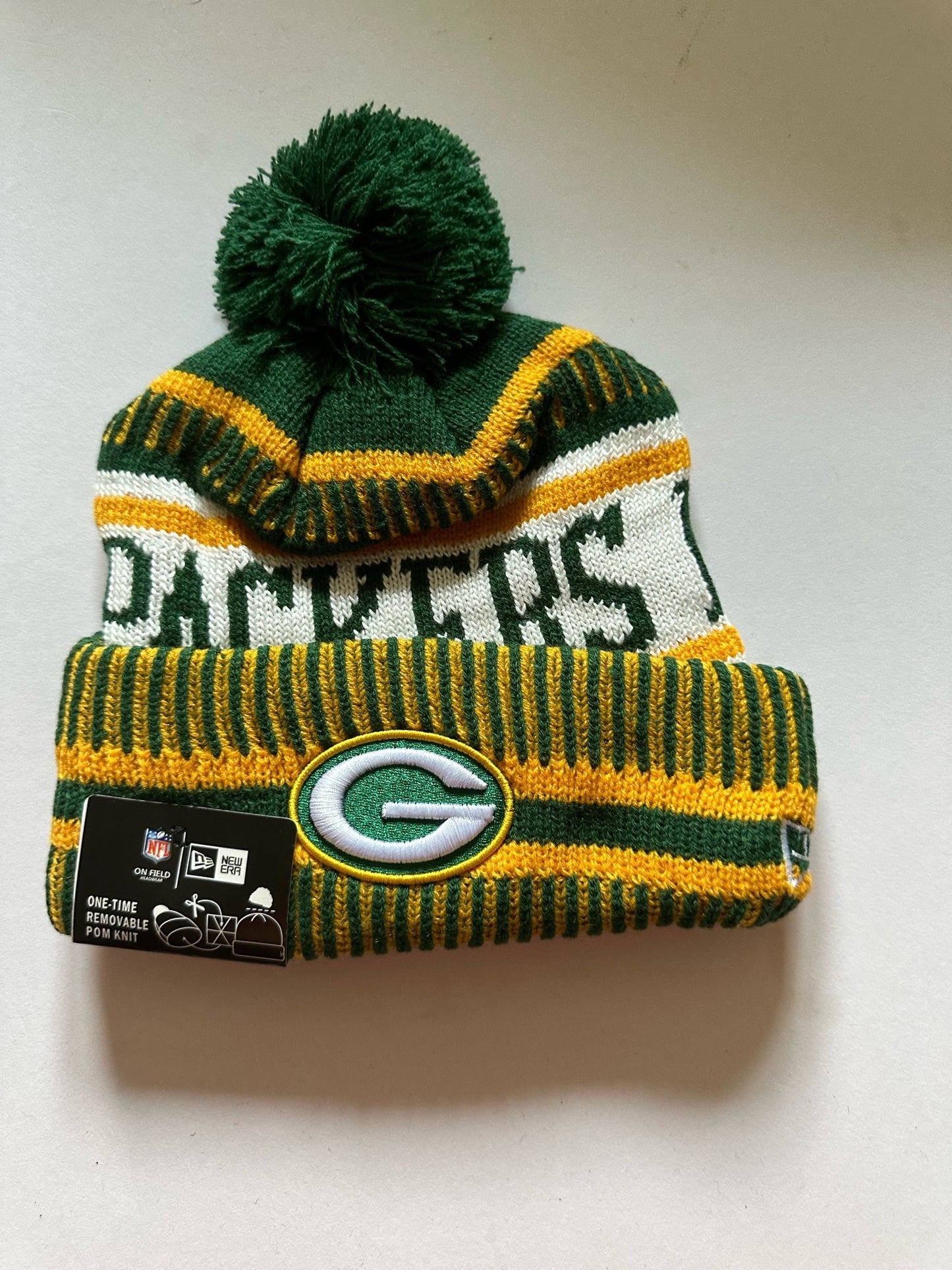 Green Bay Packers NFL Bobble Beanie Multi Colour With Tags on