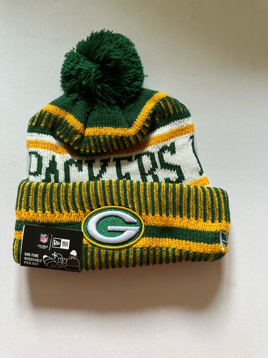 Green Bay Packers NFL Bobble Beanie Multi Colour With Tags on