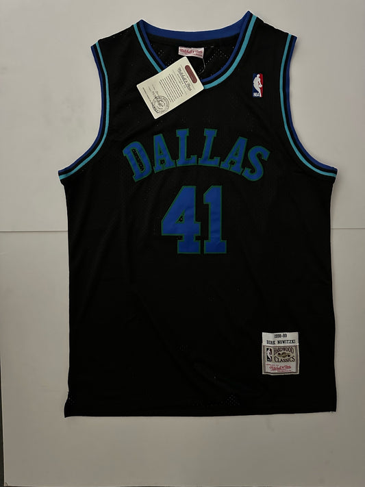 Dallas Mavericks NBA Hardwood Classics Nowitzki Basketball Vest Large 41 Black