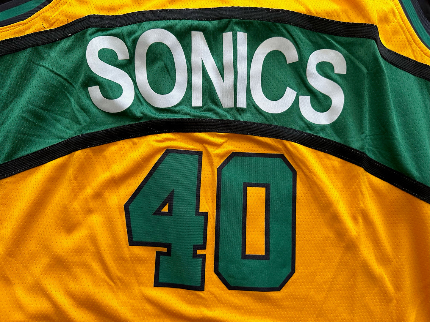 Retro Hardwood Classics Seattle Supersonics Kemp Basketball Vest Large