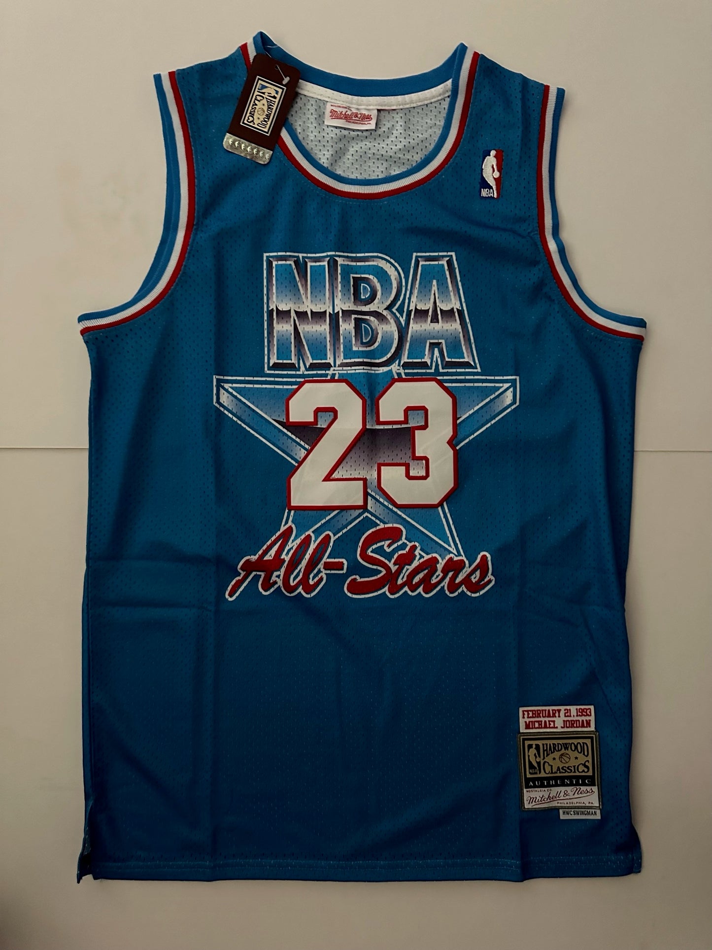 NBA All Star Hardwood Classics Jordan Basketball Vest Large 23 Blue