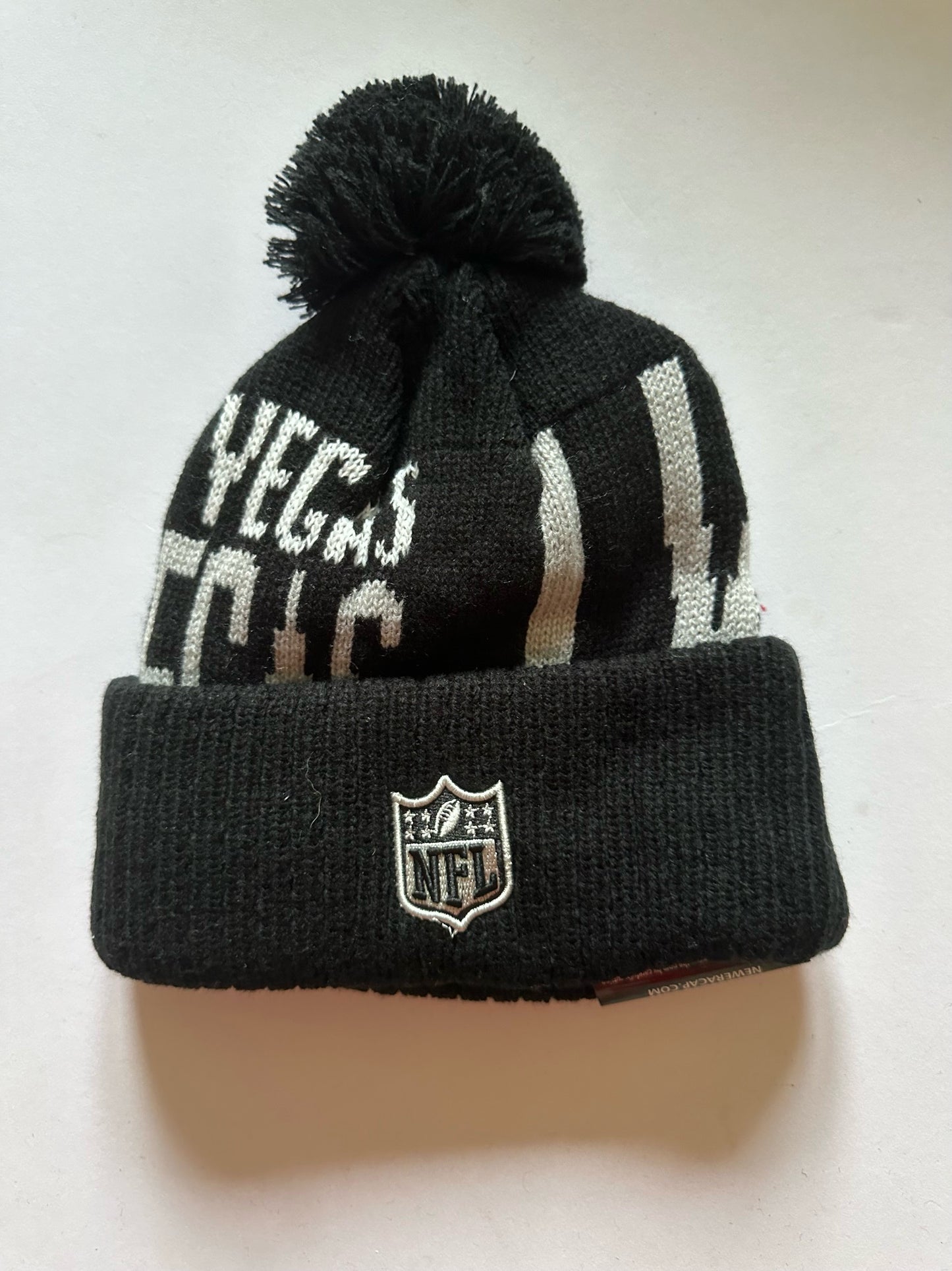 Las Vegas Raiders NFL Bobble Beanie Multi Colour With Tags on