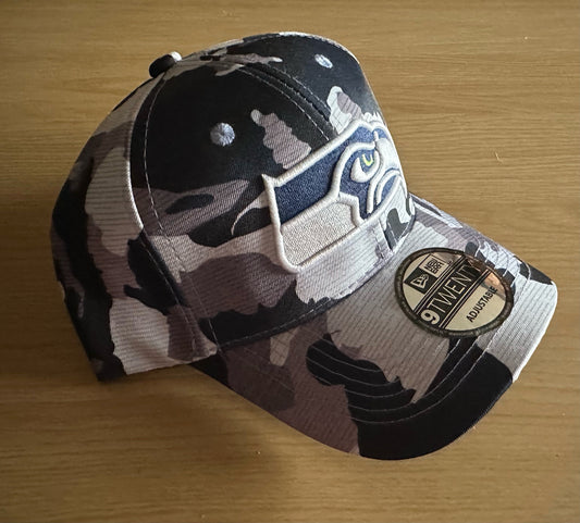 Seattle Seahawks NFL Camo Baseball Cap Multicolour New With Sticker