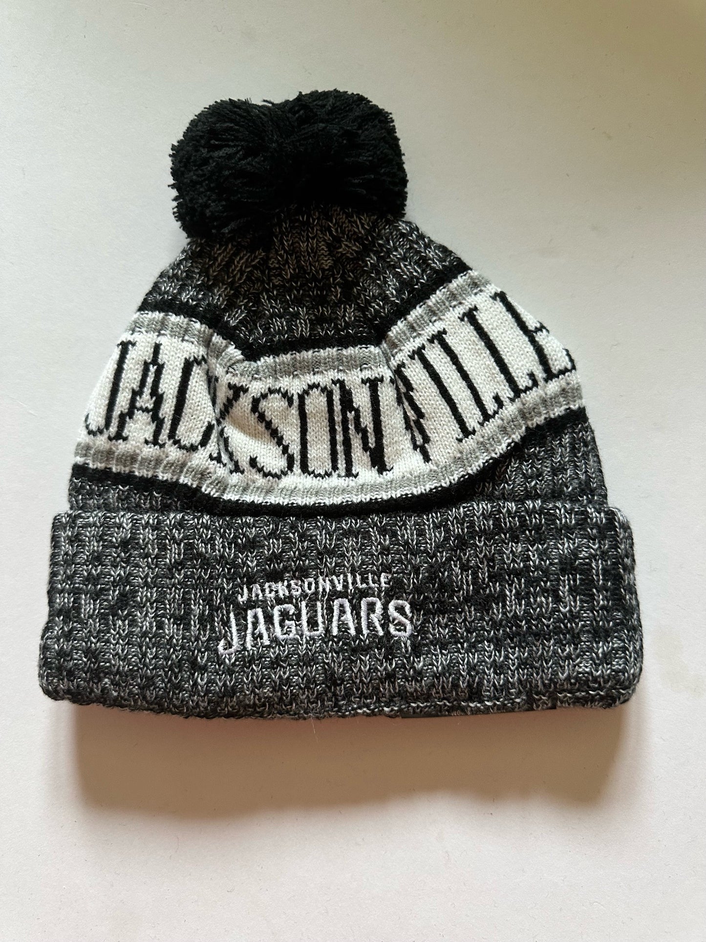 Jacksonville Jaguars NFL Bobble Beanie Multi Colour With Tags on