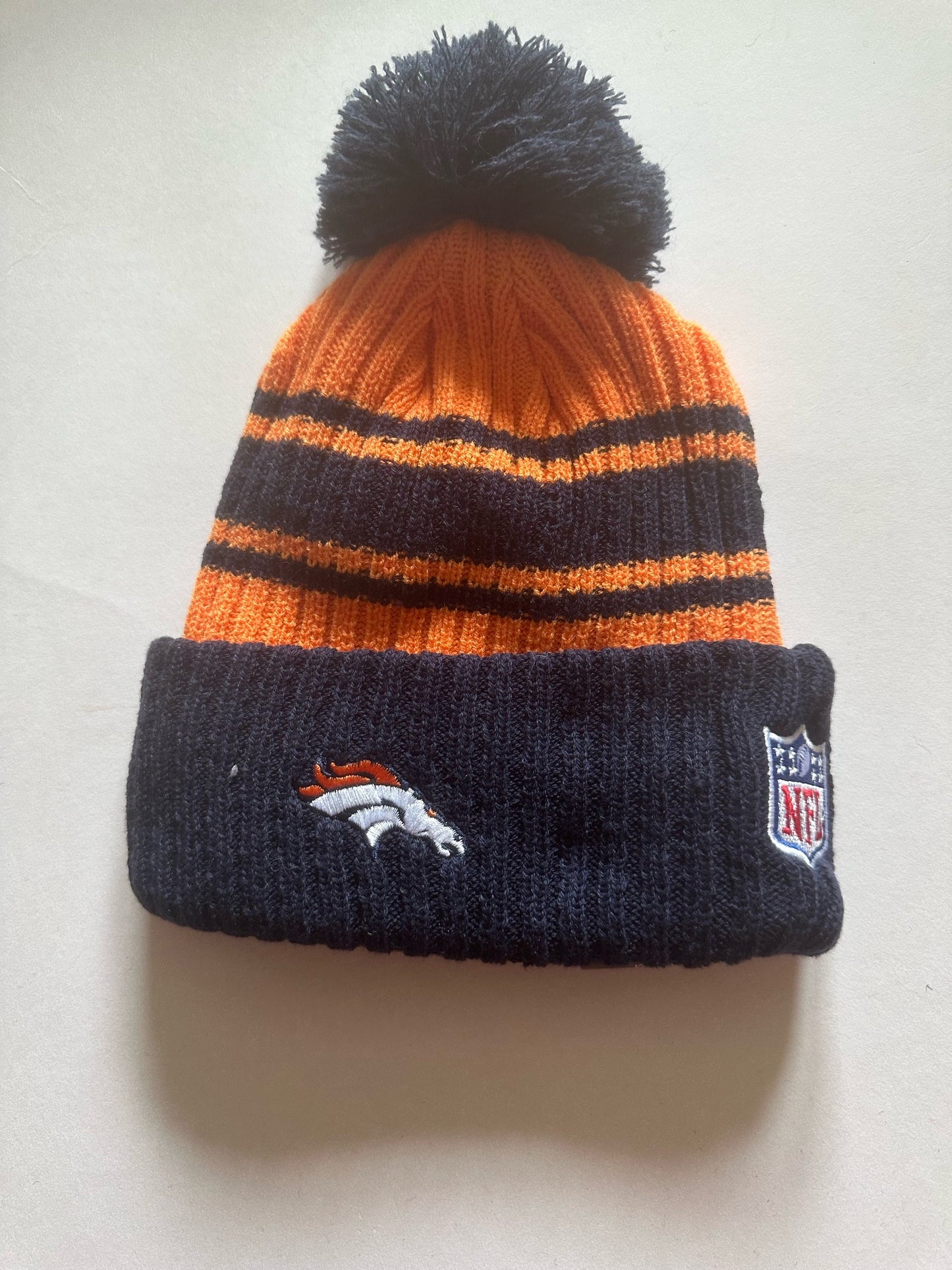 Denver Broncos NFL Bobble Beanie Multi Colour With Tags on