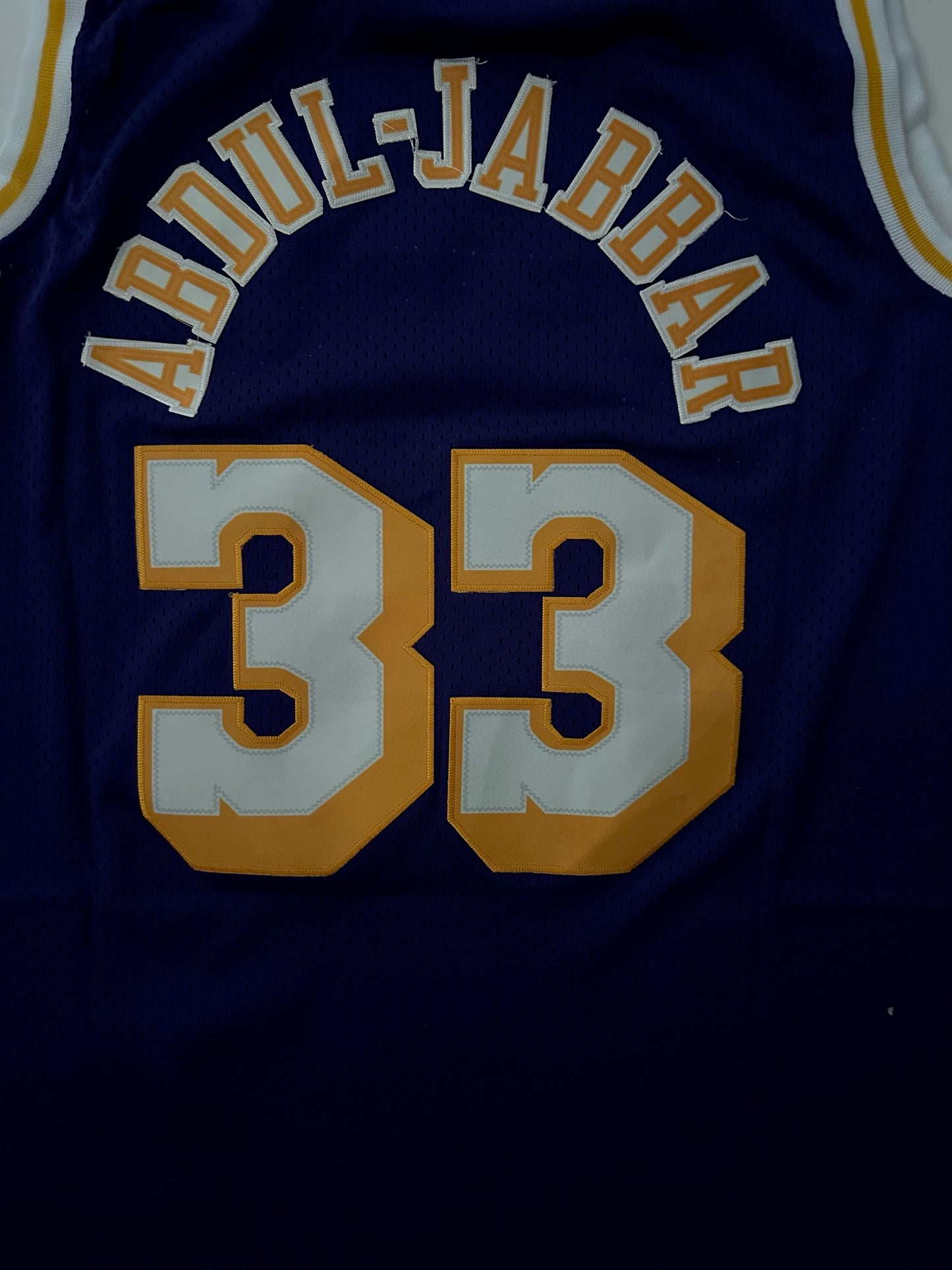 Los Angeles LA Lakers NBA Hardwood Classics Basketball Vest Large 33 Abdul-Jabbar Purple