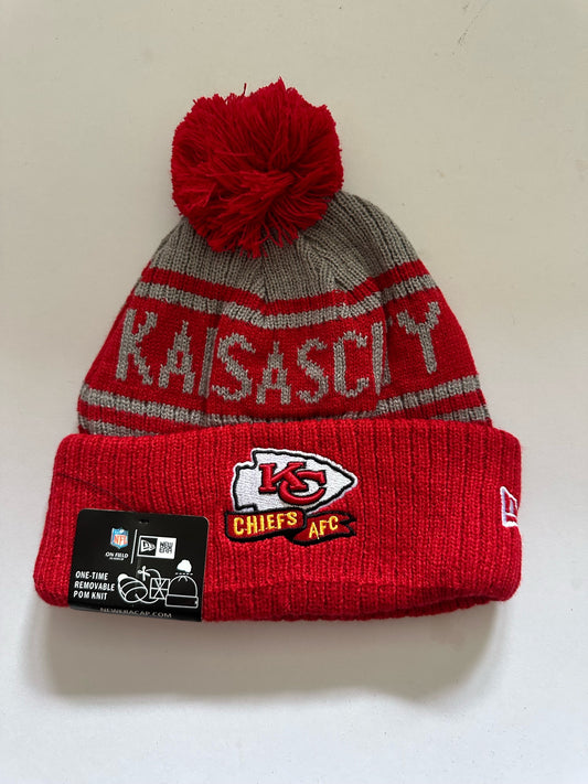 Kansas City Chiefs NFL Bobble Beanie Multi Colour With Tags on
