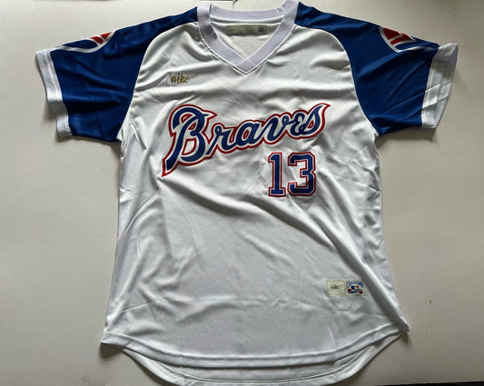 Atlanta Braves MLB Baseball Shirt Large Acuna Jr 13 White