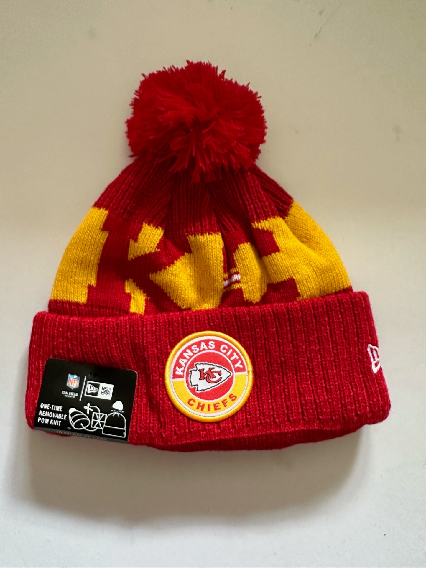 Kansas City Chiefs NFL Bobble Beanie Multi Colour With Tags on