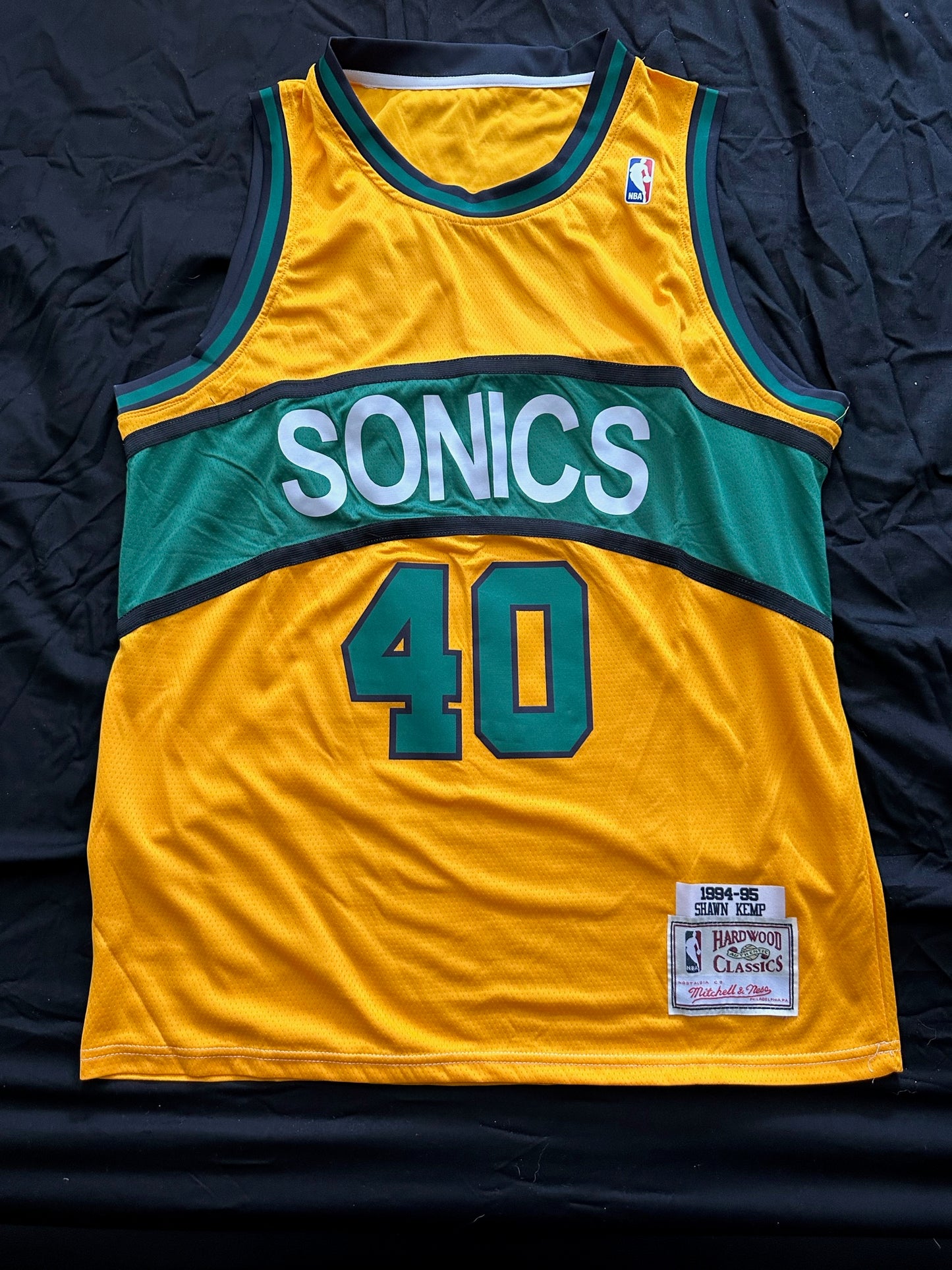 Retro Hardwood Classics Seattle Supersonics Kemp Basketball Vest Large