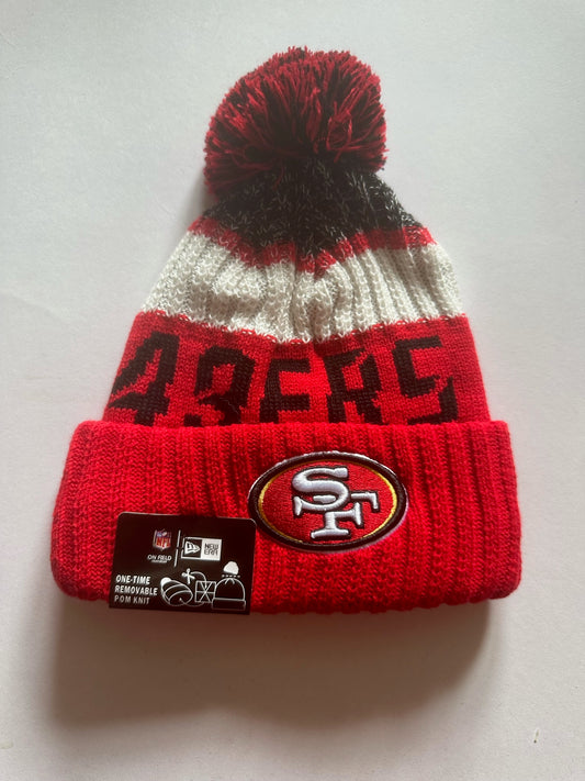 San Francisco 49ers NFL Bobble Beanie Multi Colour With Tags on