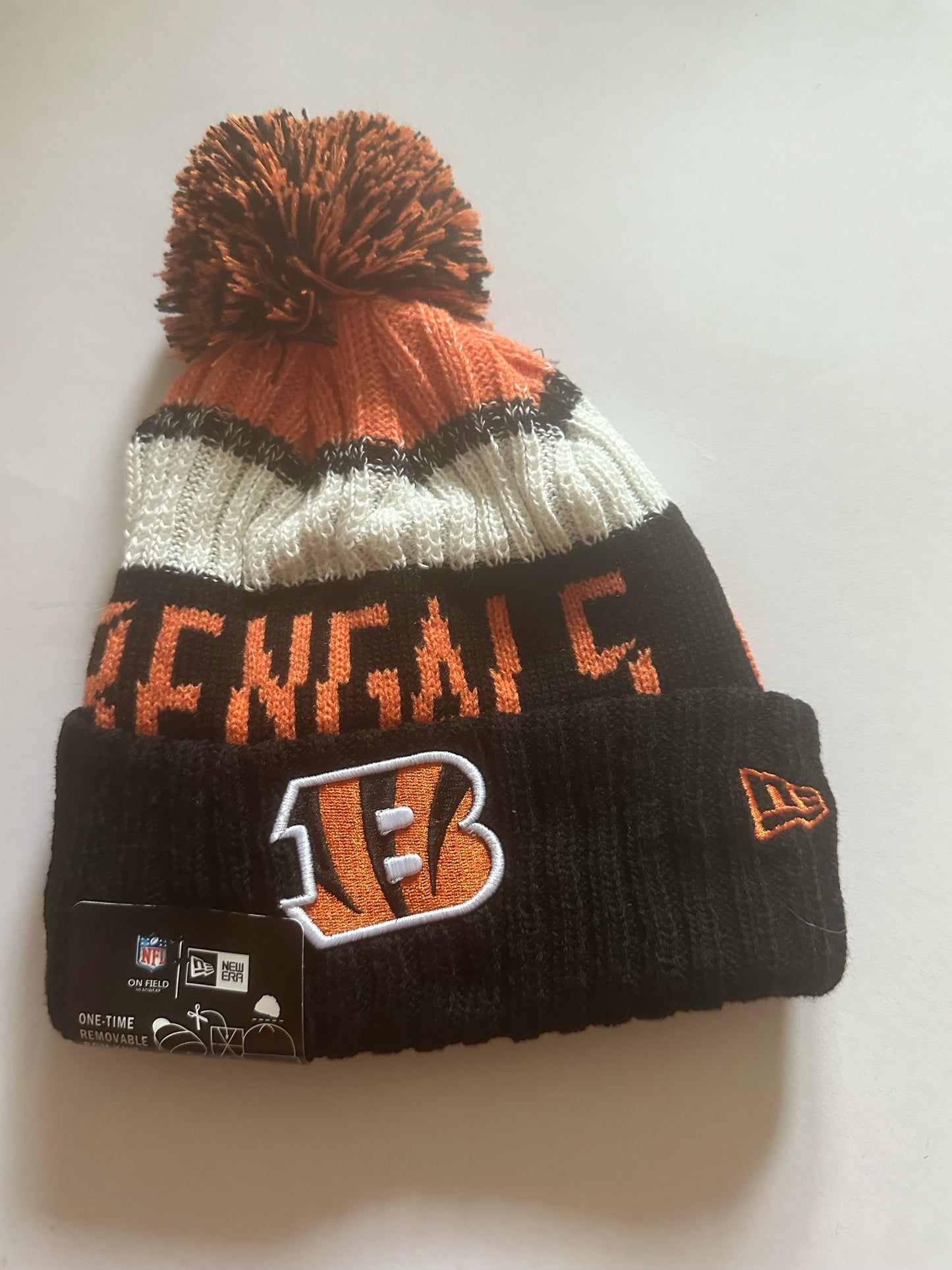 Cincinatti Bengals NFL Bobble Beanie Multi Colour With Tags on