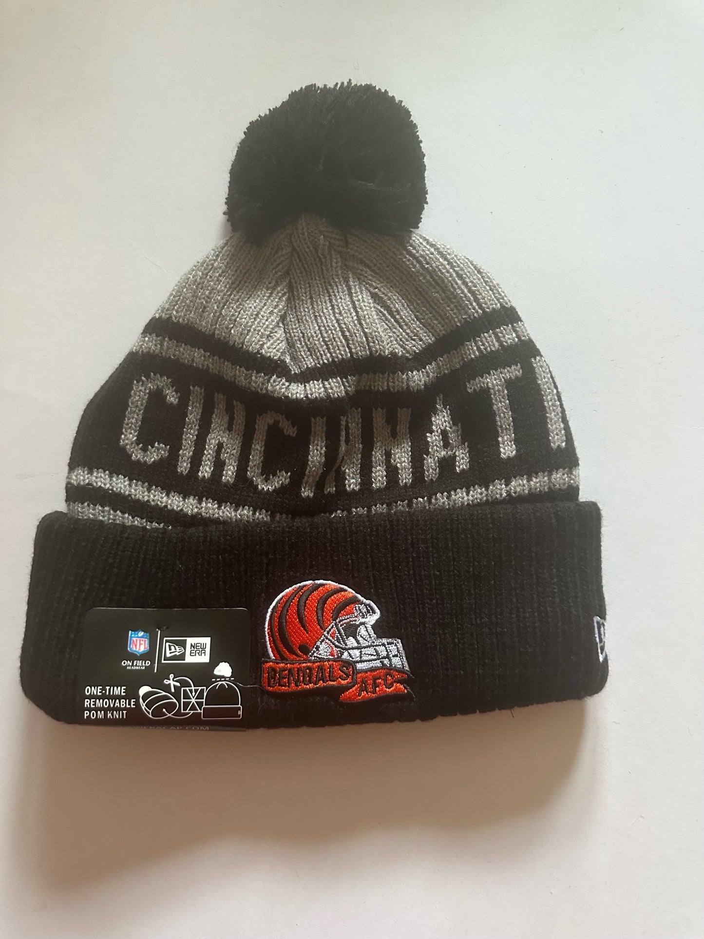 Cincinnati Bengals NFL Bobble Beanie Multi Colour With Tags on