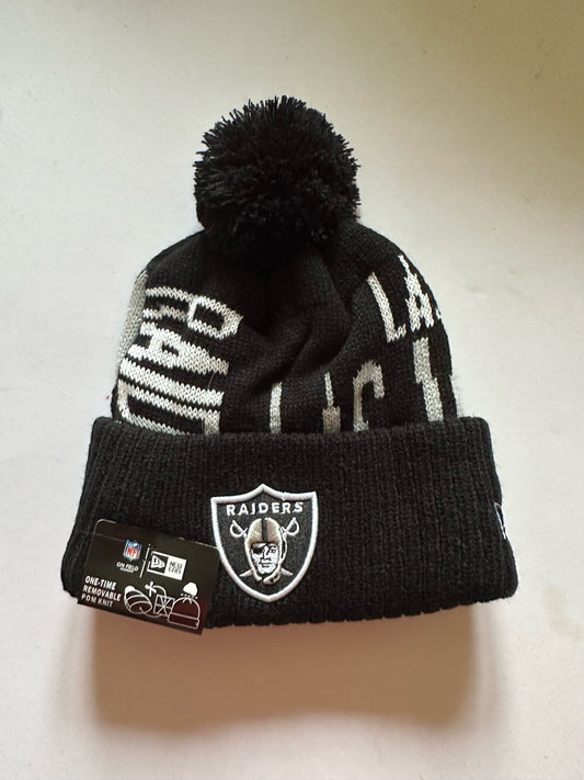 Las Vegas Raiders NFL Bobble Beanie Multi Colour With Tags on