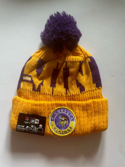Minnesota Vikings NFL Bobble Beanie Multi Colour With Tags on