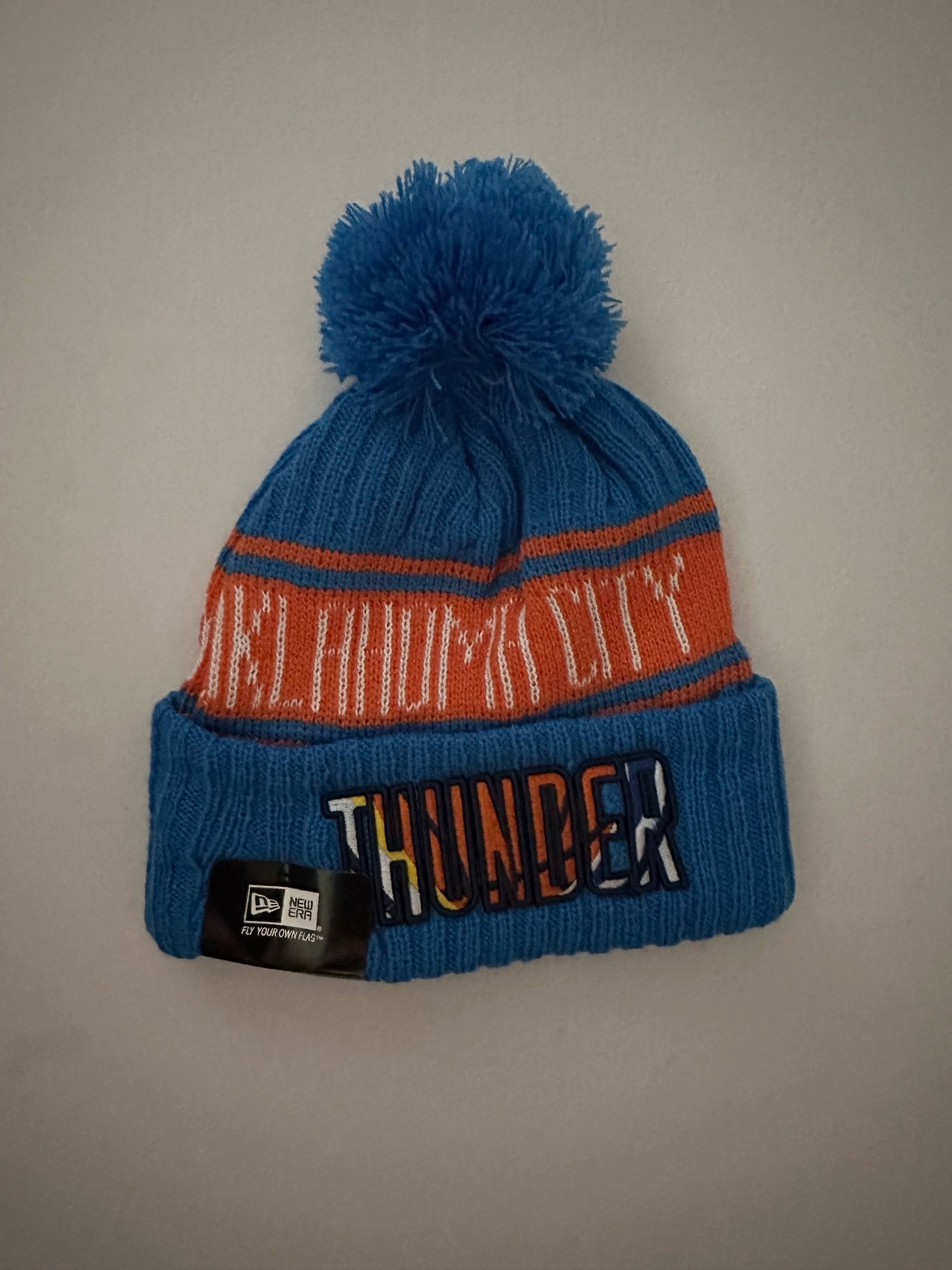Oklahoma OKC Thunder NBA Bobble Beanie Multi Colour With Tags on