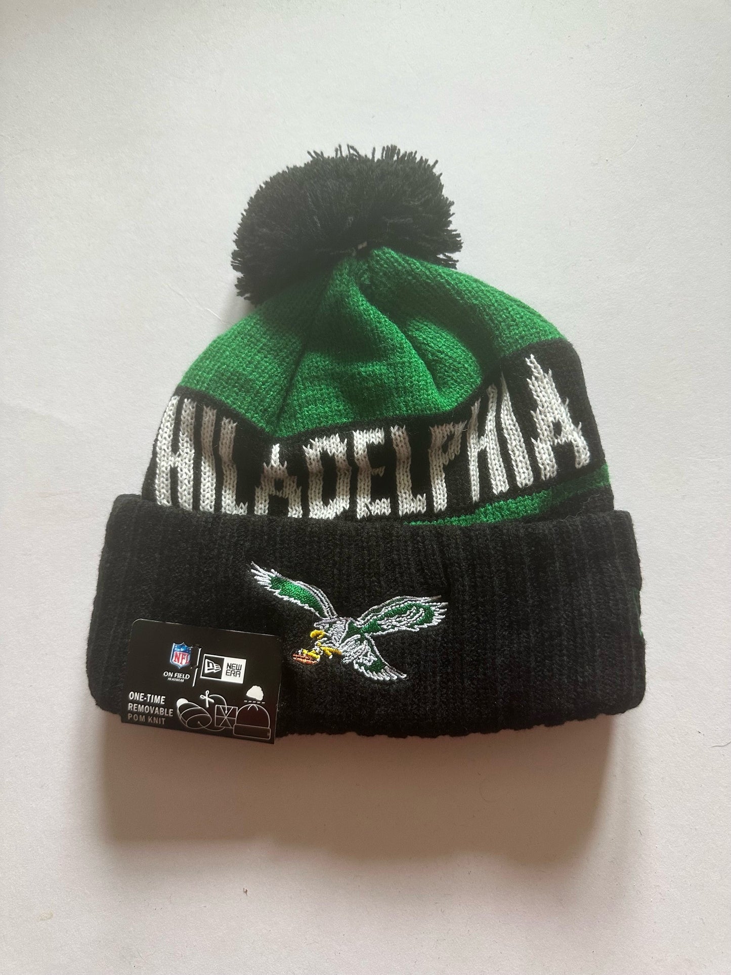Philadelphia Eagles NFL Bobble Beanie Multi Colour With Tags on