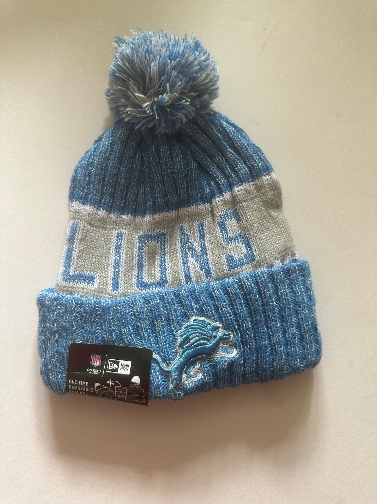 Detroit Lions NFL Bobble Beanie Multi Colour With Tags on