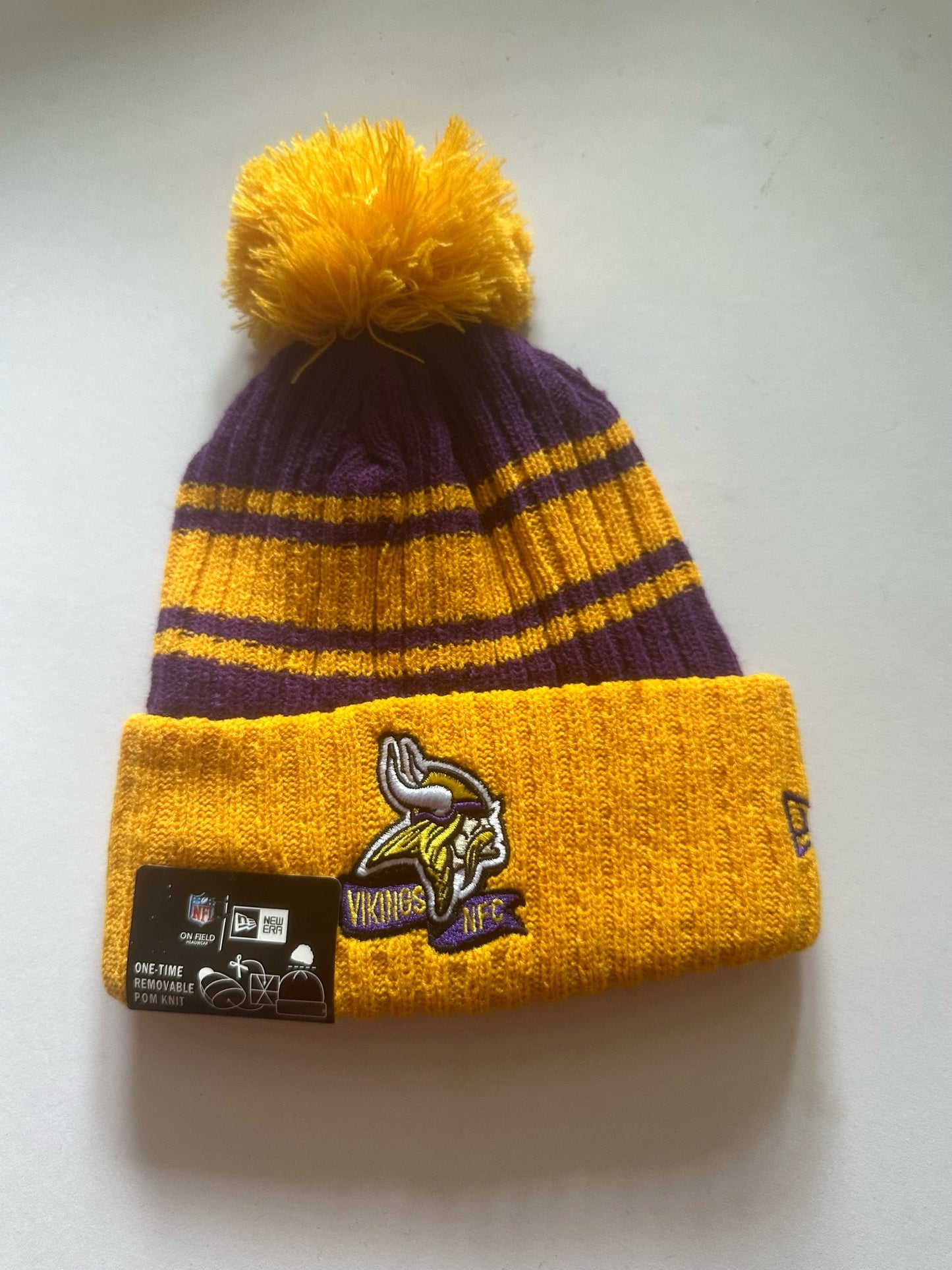 Minnesota Vikings NFL Bobble Beanie Multi Colour With Tags on