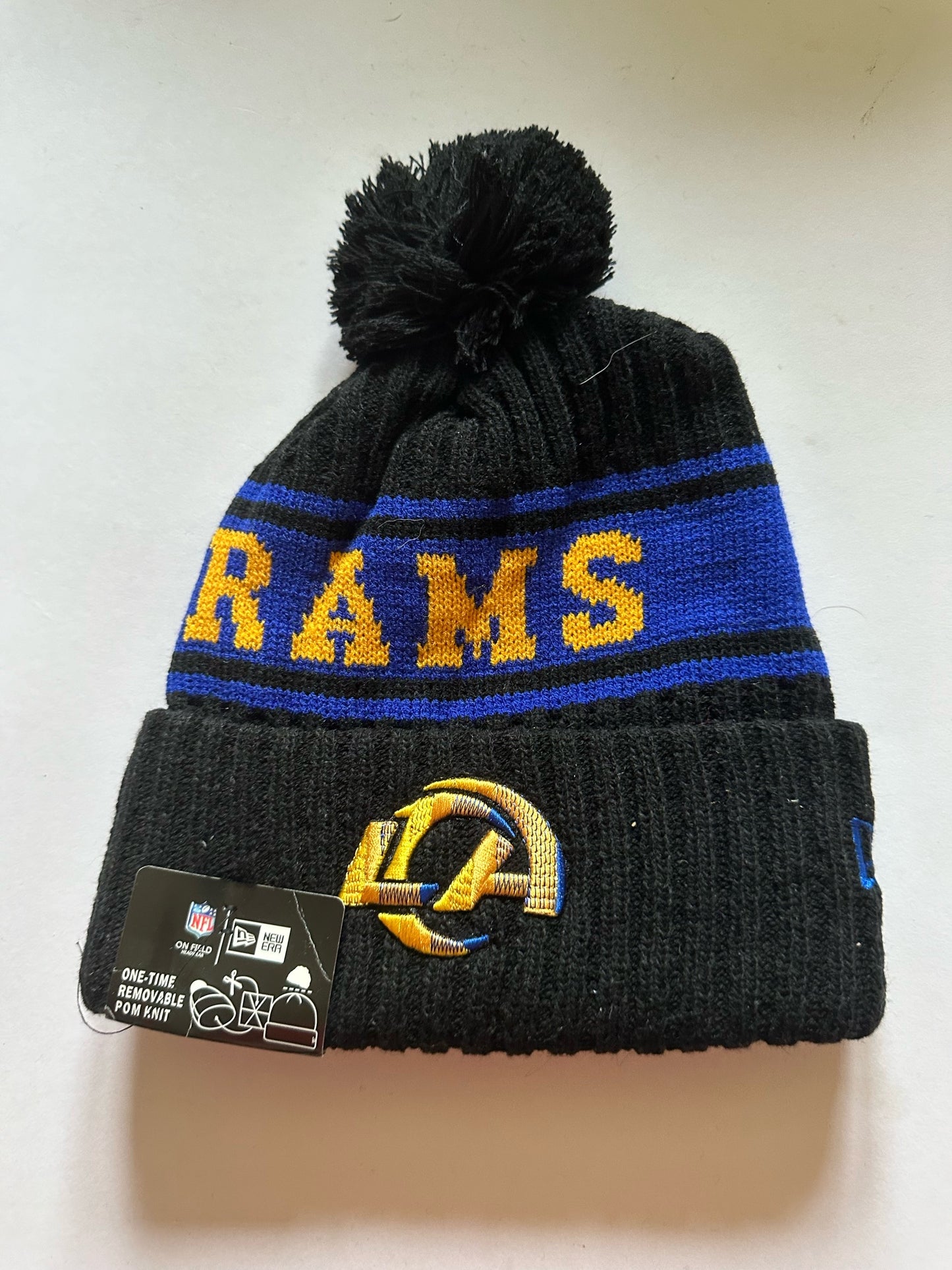 Los Angeles LA Rams NFL Bobble Beanie Multi Colour With Tags on