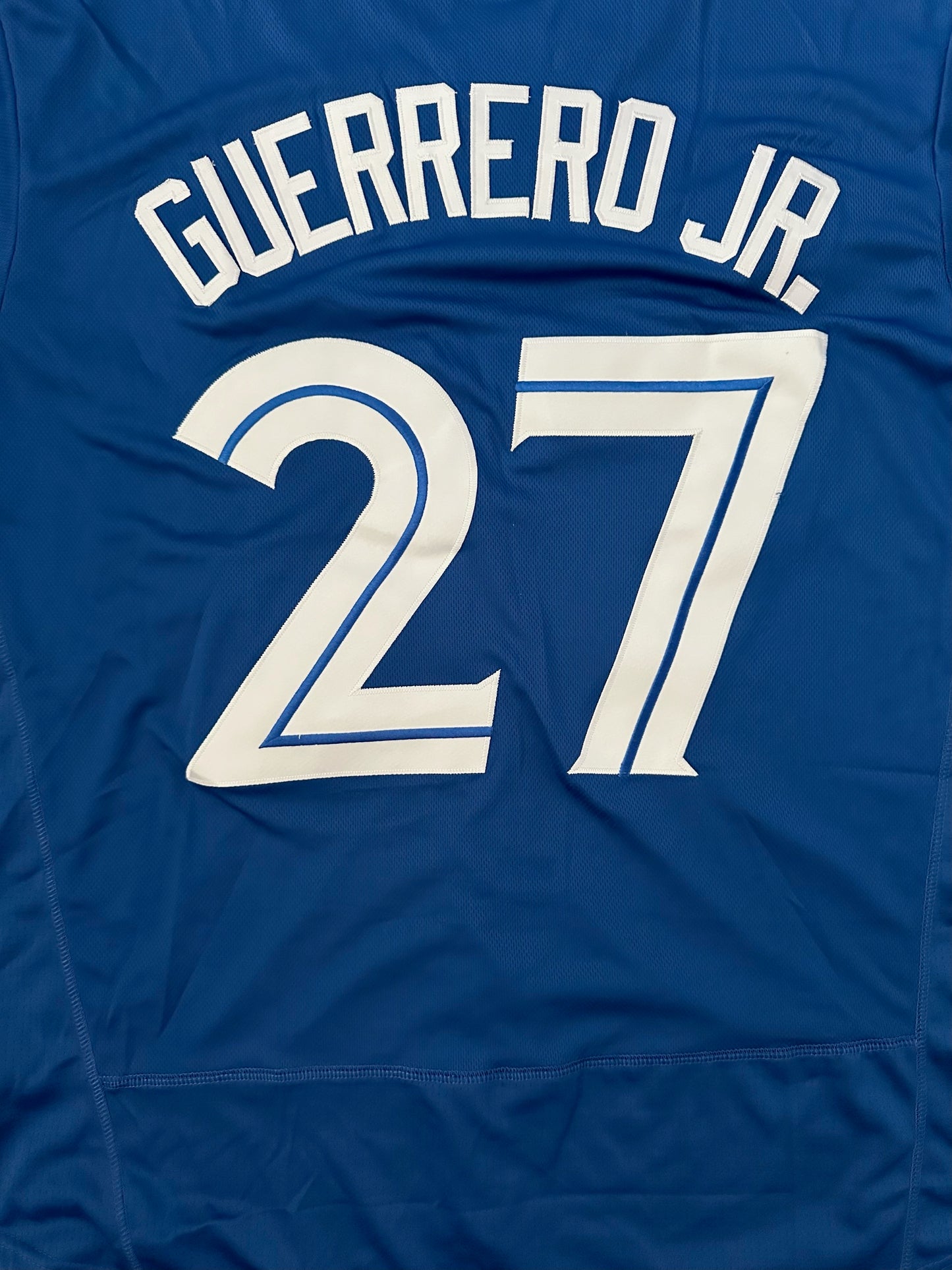 Toronto Blue Jays MLB Baseball Shirt Large Guerrero Jr 27 Blue