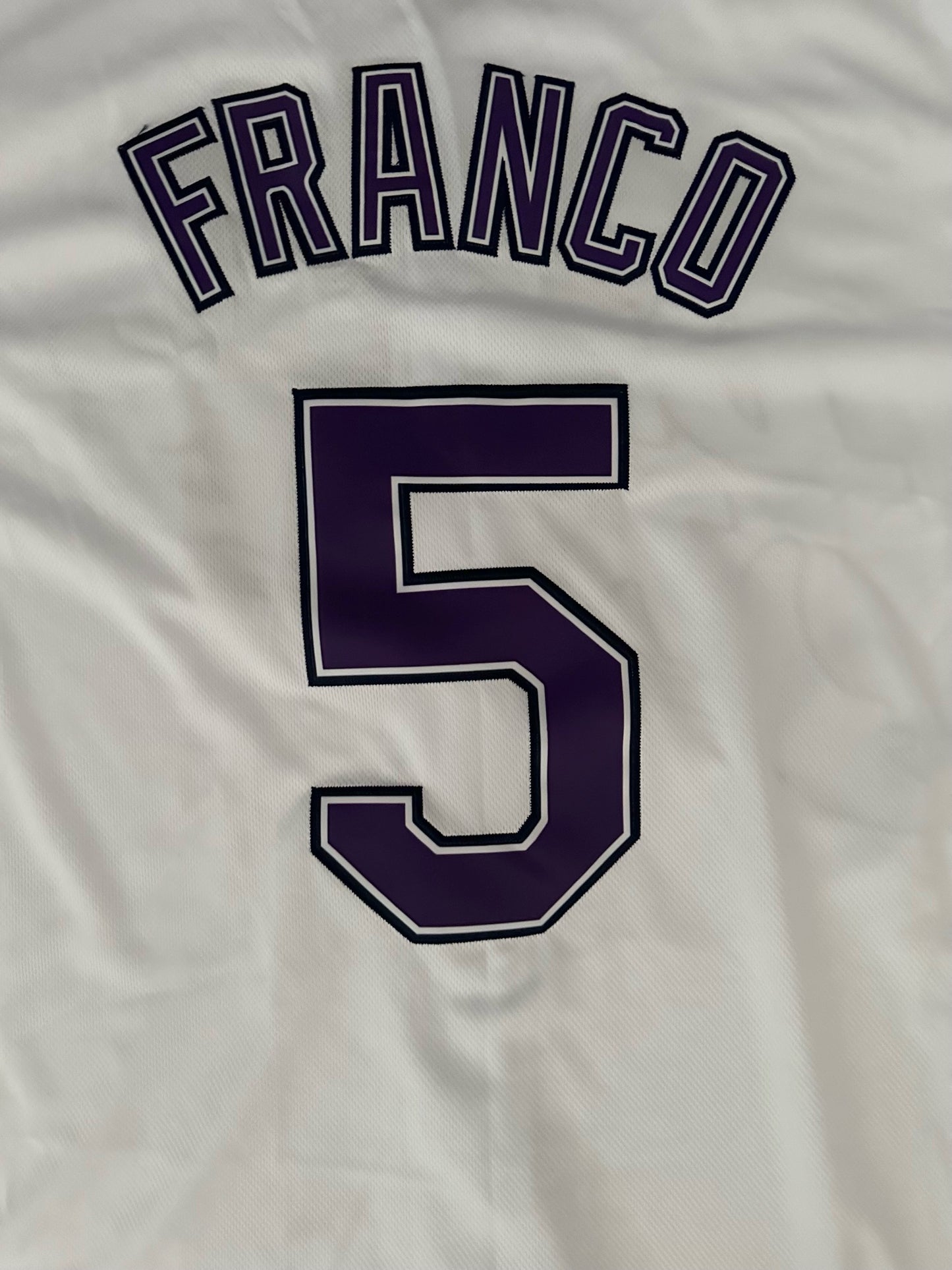 Tampa Bay Rays MLB Baseball Shirt Large Franco 5 White