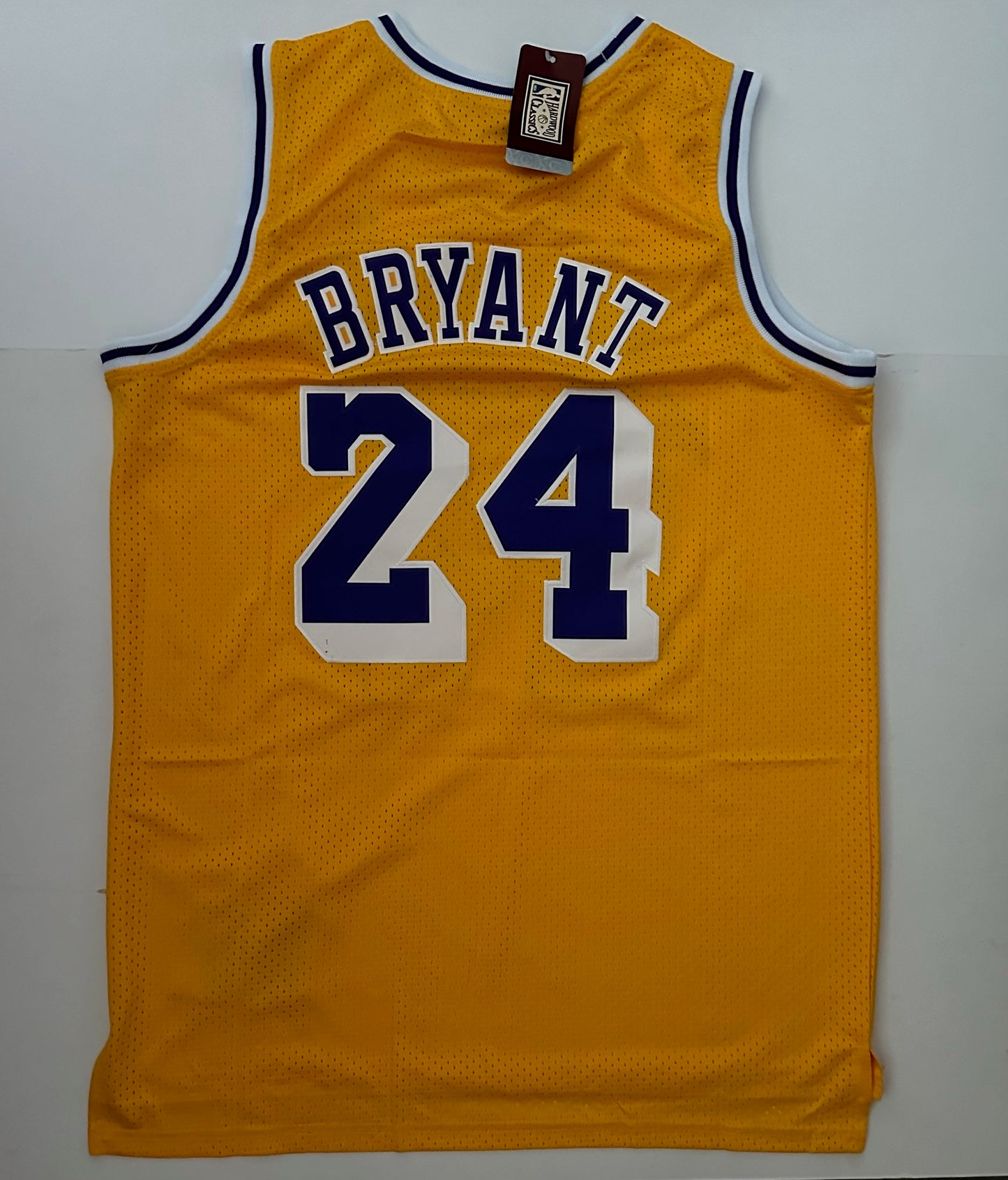 Los Angeles LA Lakers NBA Hardwood Classics Basketball Vest Large Bryant 24 Yellow