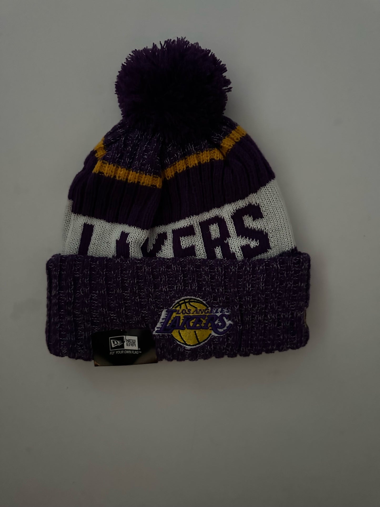 Los Angeles LA Lakers NBA Bobble Beanie Multi Colour With Tags on
