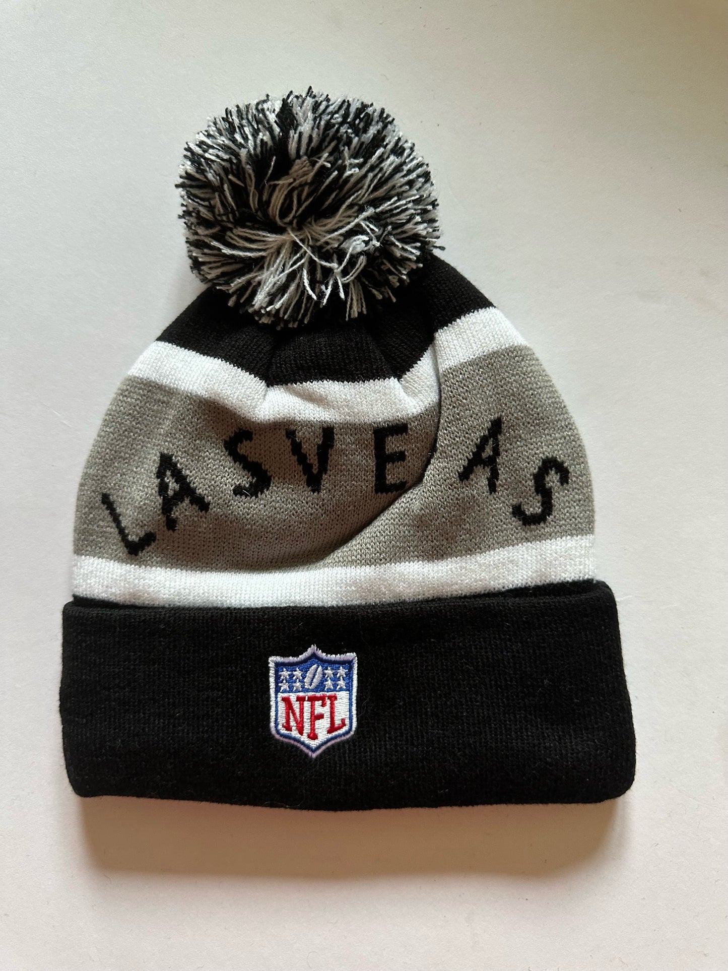 Las Vegas Raiders NFL Bobble Beanie Multi Colour With Tags on