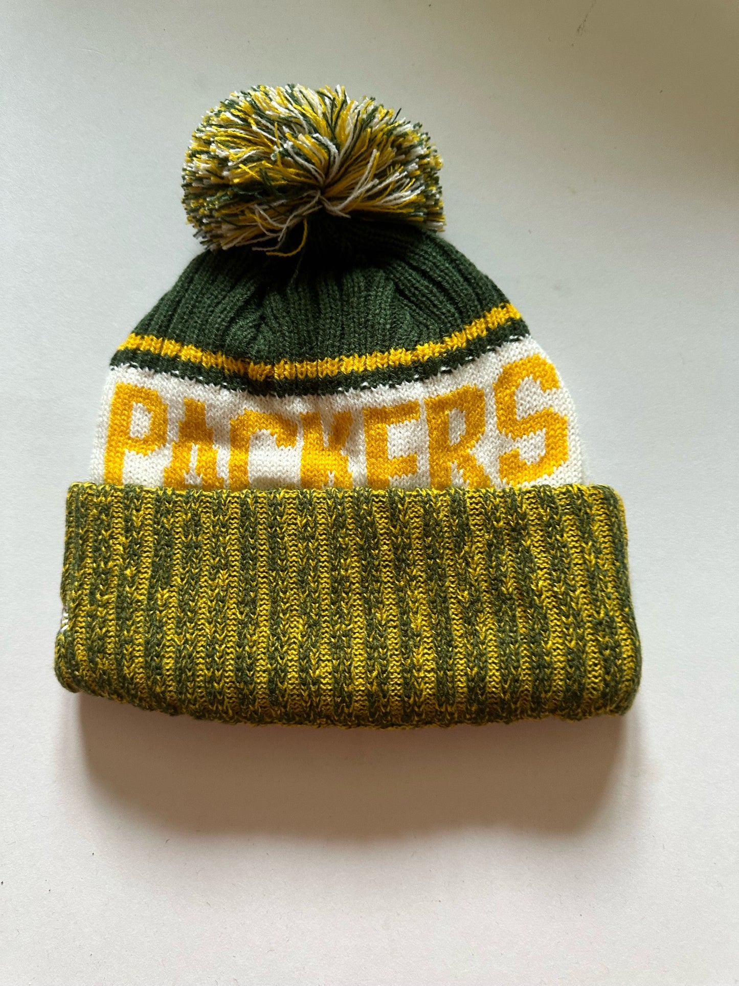 Green Bay Packers NFL Bobble Beanie Multi Colour With Tags on