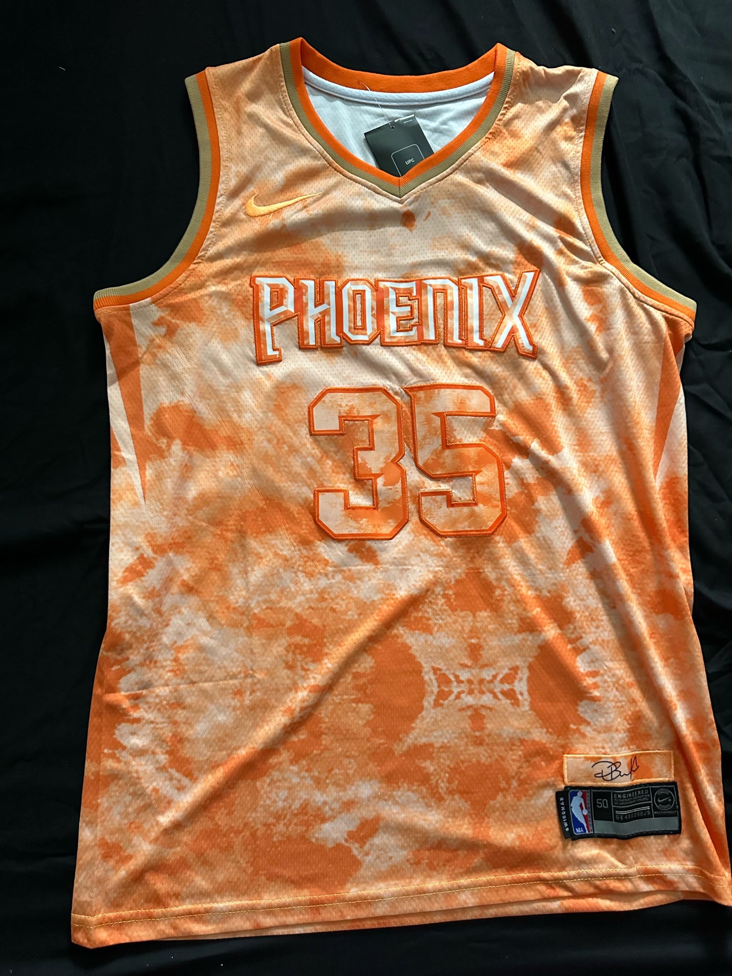 Retro Cloudy Phoenix Suns Durant Basketball Vest Orange Large